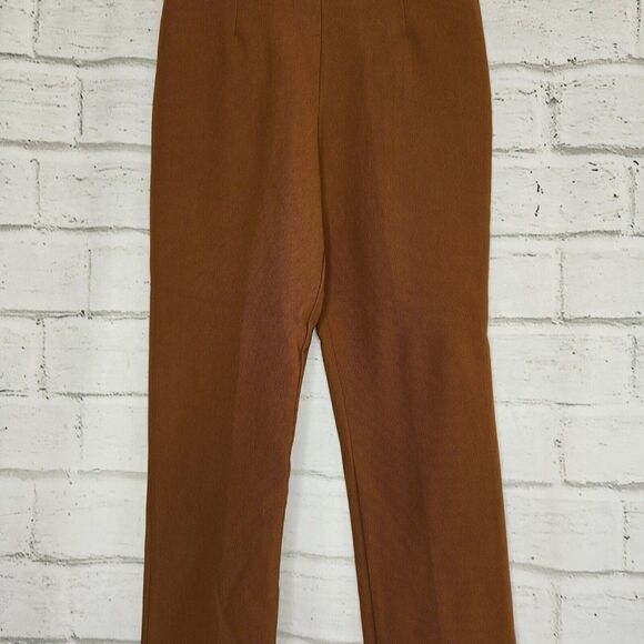 Equestian Designs Santa Barbara Brown Ribbed Straight Leg Stretch Pants Medium - Picture 8 of 9